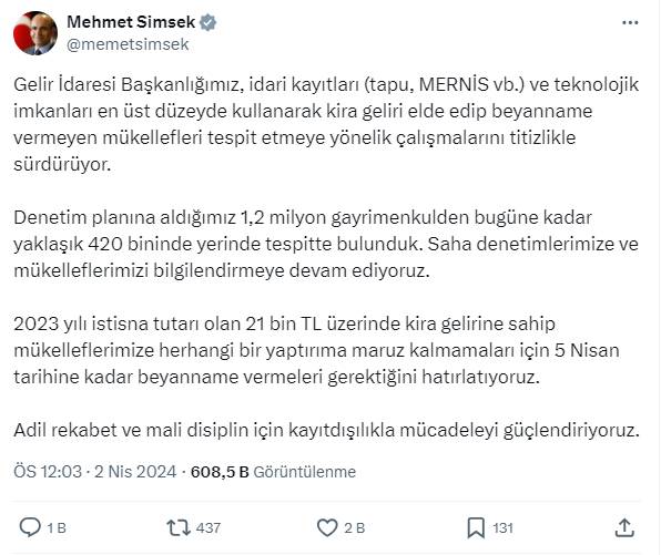 Mehmet Şimşek'ten ev sahiplerine kritik uyarı: Bunu yapmayan tapu sahipleri yandı 9